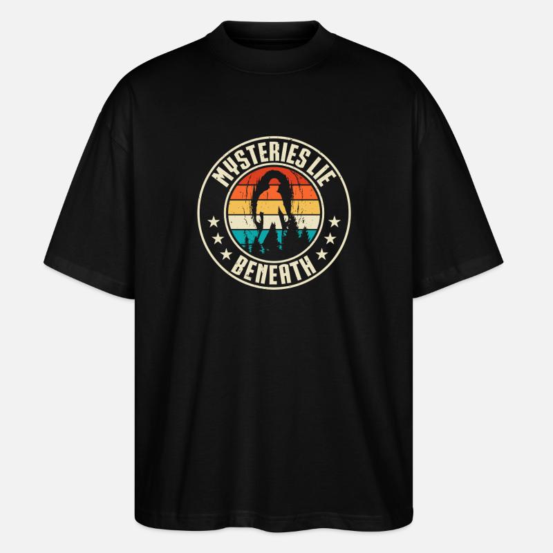 Spelunking Cave Explorer - Stanley/Stella Oversized Unisex Organic T-shirt Blaster 2.0 - black