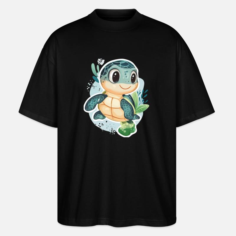 Schildkröte - Stanley/Stella Oversized Unisex Bio T-Shirt Blaster 2.0 - Schwarz