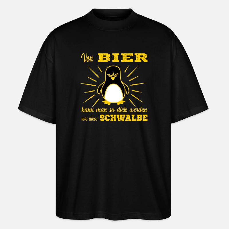 Bier Pinguin - Stanley/Stella Oversized Unisex Bio T-Shirt Blaster 2.0 - Schwarz