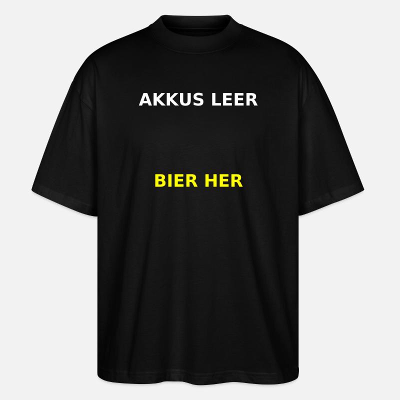 Akkus&Bier - Stanley/Stella Oversized Unisex Bio T-Shirt Blaster 2.0 - Schwarz