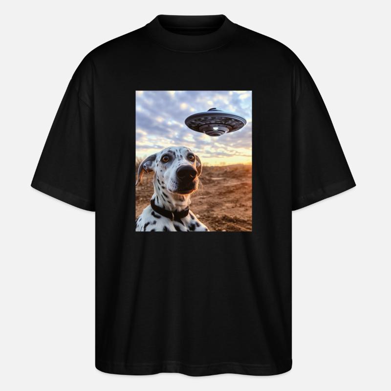 Dalmatiner Selfie UFO - Stanley/Stella Oversized Unisex Bio T-Shirt Blaster 2.0 - Schwarz