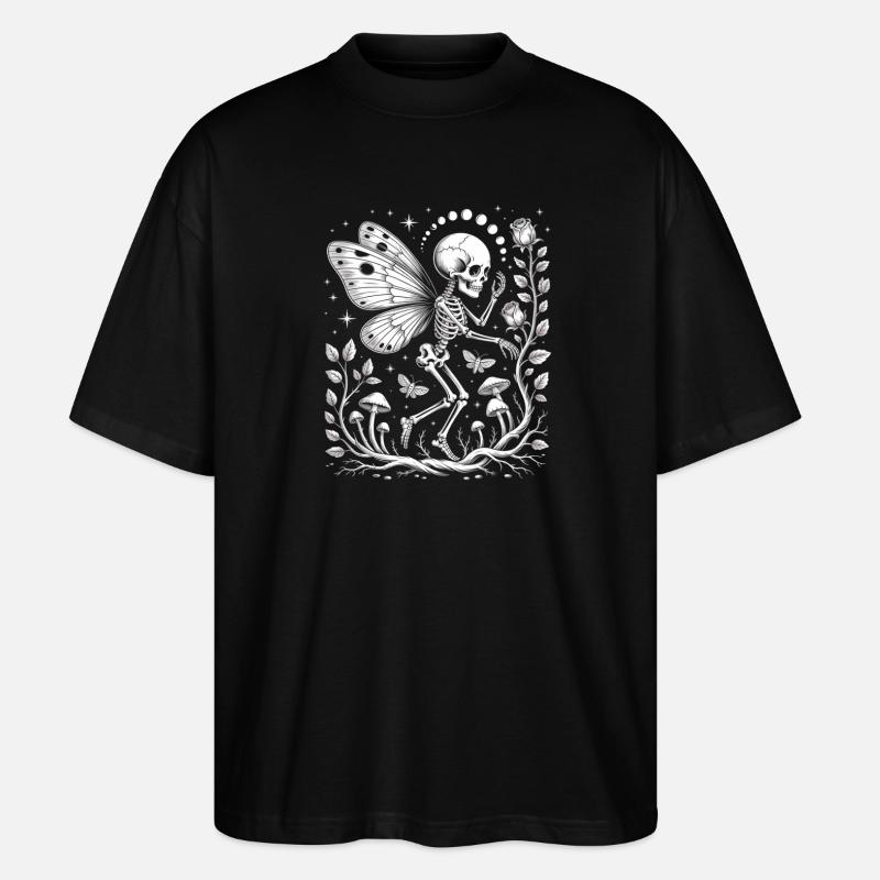 Gothic Skelett Fee mit Mondphasen - Stanley/Stella Oversized Unisex Bio T-Shirt Blaster 2.0 - Schwarz