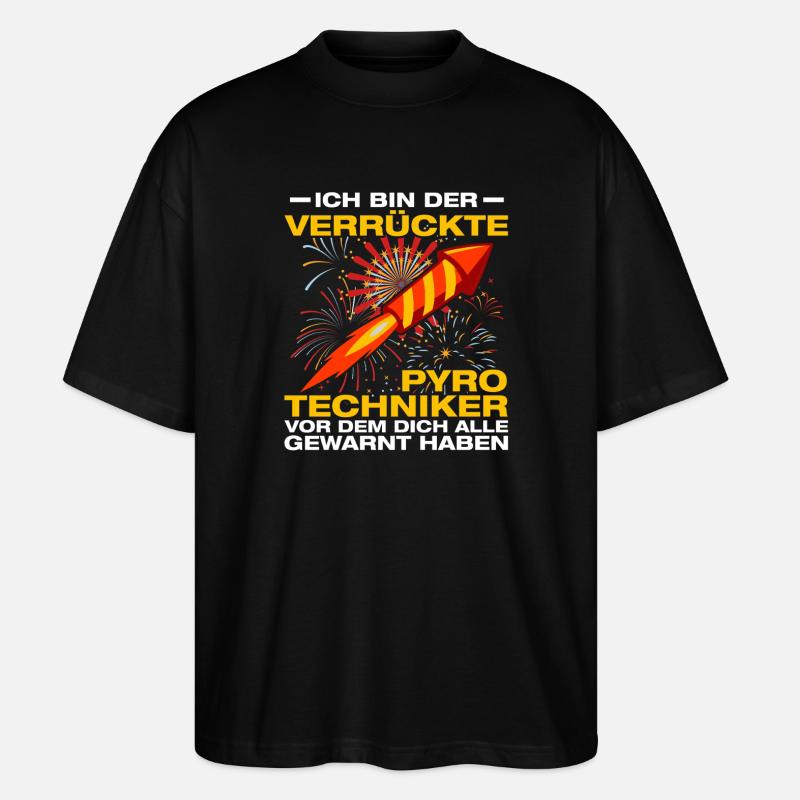 Crazy pyrotechnics fireworks - Stanley/Stella Oversized Unisex Organic T-shirt Blaster 2.0 - black