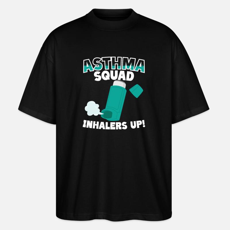 Asthma Squad Inhalers Up Asthmatiker - Stanley/Stella Oversized Unisex Bio T-Shirt Blaster 2.0 - Schwarz