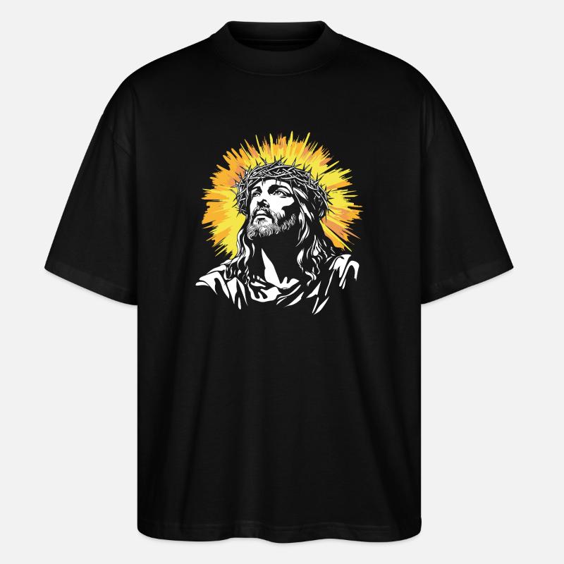 Holy Jesus Christ motif - Stanley/Stella Oversized Unisex Organic T-shirt Blaster 2.0 - black