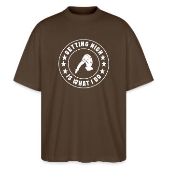Diving diving board - Stanley/Stella Oversized Unisex Organic T-shirt Blaster 2.0 - mocha - Front - Alina (178cm) & Michal (187cm)