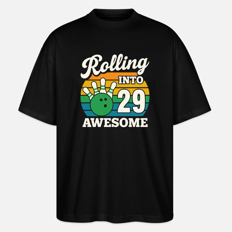 Bowling 29e anniversaire Célébration Graphique - T-shirt bio Blaster 2.0 coupe oversize Stanley/Stella Unisexe - noir