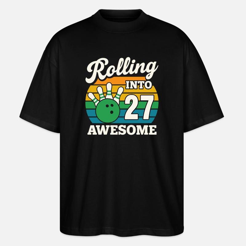 Bowling 27 Célébration Anniversaire Graphique - T-shirt bio Blaster 2.0 coupe oversize Stanley/Stella Unisexe - noir