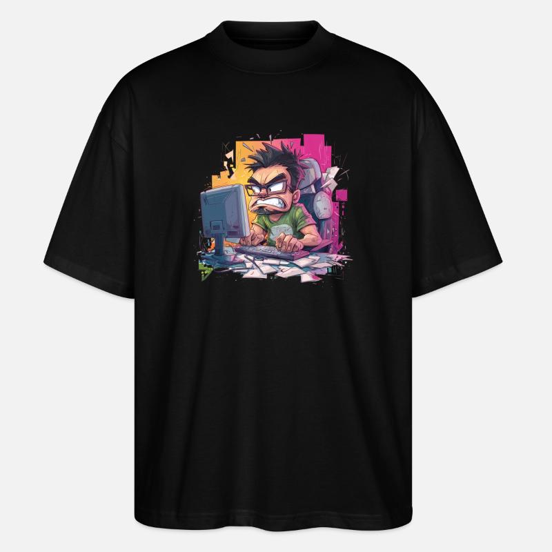 Gamer Rage – Wenn der Controller fliegt - Stanley/Stella Oversized Unisex Bio T-Shirt Blaster 2.0 - Schwarz