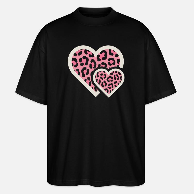 Leopardendesign mit pinkem Muster - Stanley/Stella Oversized Unisex Bio T-Shirt Blaster 2.0 - Schwarz