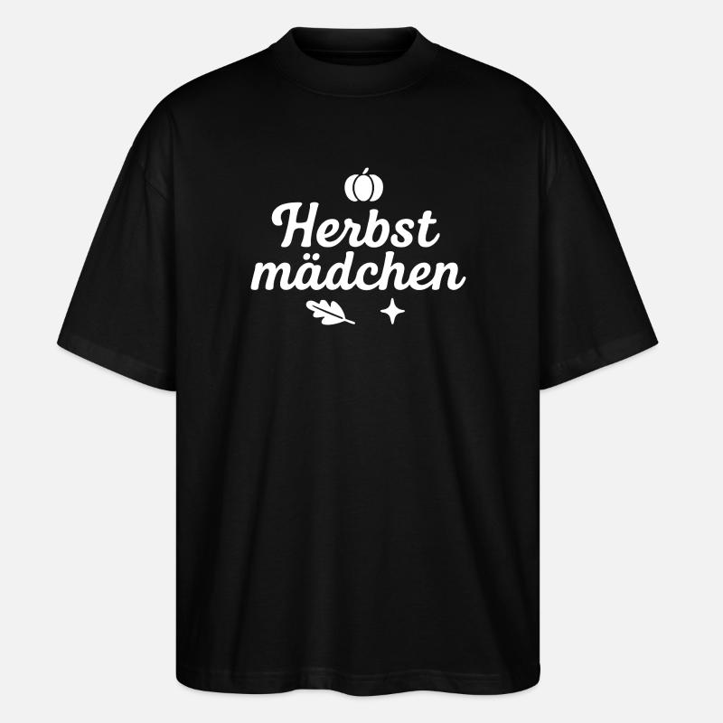 Herbstmädchen Naturmotiv Design - Stanley/Stella Oversized Unisex Bio T-Shirt Blaster 2.0 - Schwarz