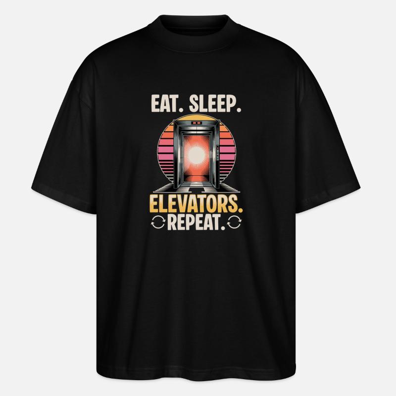 Elevator toddler & kids - Stanley/Stella Oversized Unisex Bio T-Shirt Blaster 2.0 - Schwarz
