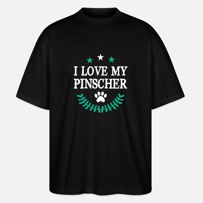 I Love my Pinscher - Stanley/Stella Oversized Unisex Bio T-Shirt Blaster 2.0 - Schwarz