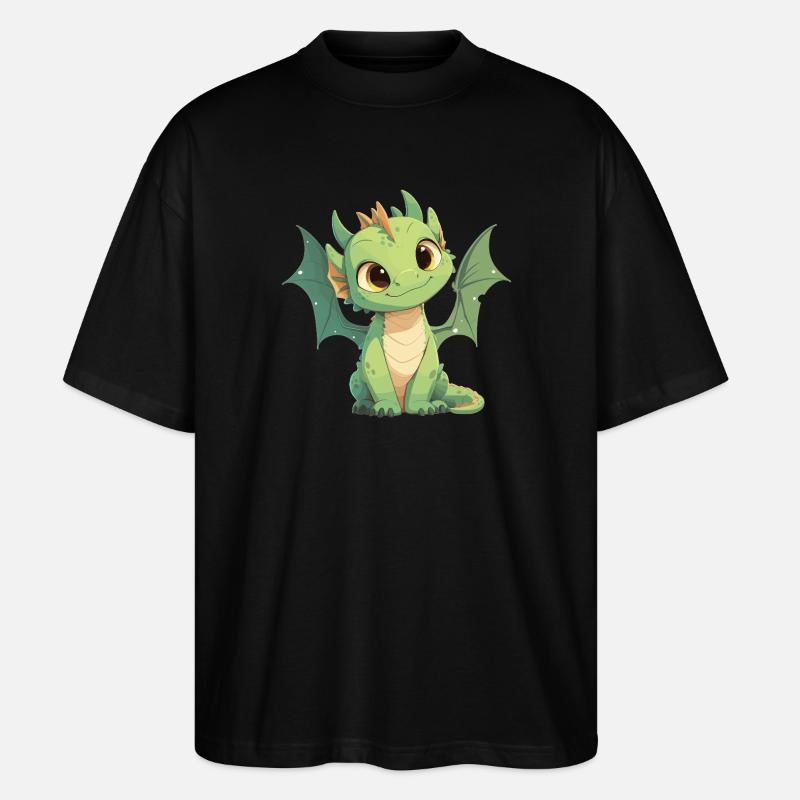 Drachen Drache - Stanley/Stella Oversized Unisex Bio T-Shirt Blaster 2.0 - Schwarz