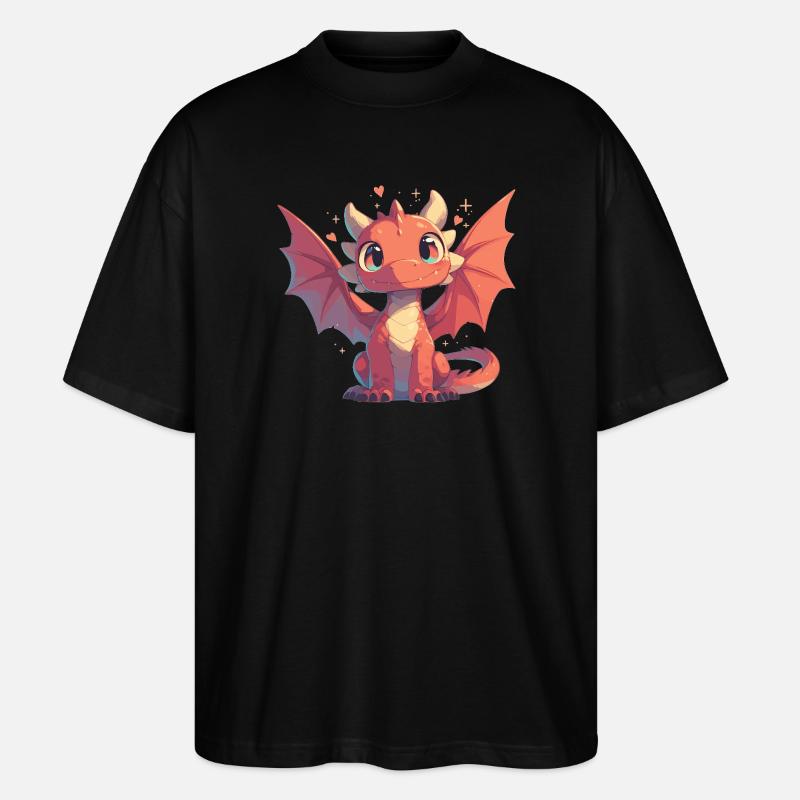 Drachen Drache - Stanley/Stella Oversized Unisex Bio T-Shirt Blaster 2.0 - Schwarz