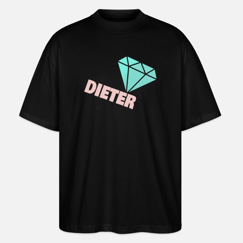 Funkelnder Diamant mit Dieter - Stanley/Stella Oversized Unisex Bio T-Shirt Blaster 2.0 - Schwarz