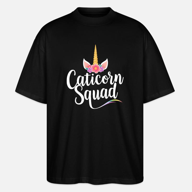 Escouade Caticorn - T-shirt bio Blaster 2.0 coupe oversize Stanley/Stella Unisexe - noir
