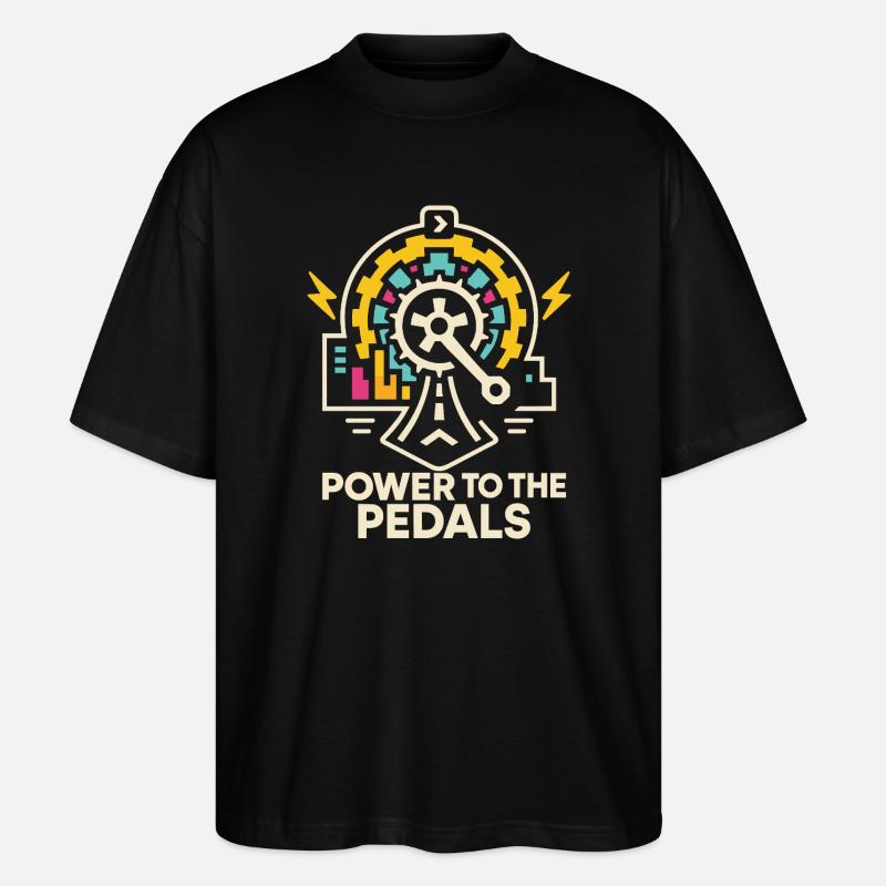 Futuristic bicycle design with lighting elements - Stanley/Stella Oversized Unisex Organic T-shirt Blaster 2.0 - black