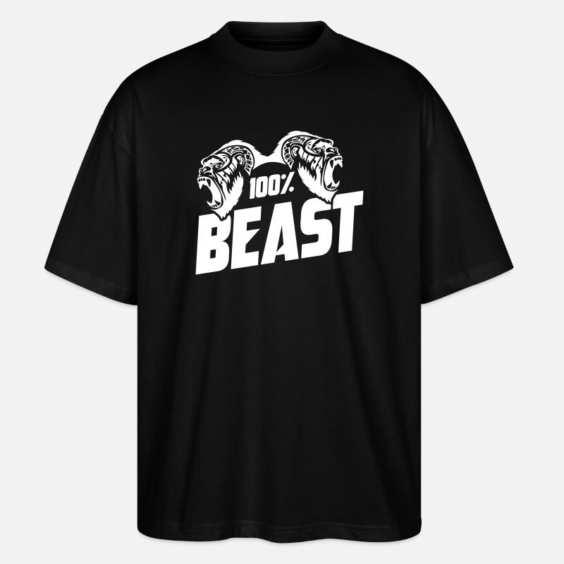 Gorilla Beast Motivation - Stanley/Stella Oversized Unisex Bio T-Shirt Blaster 2.0 - Schwarz