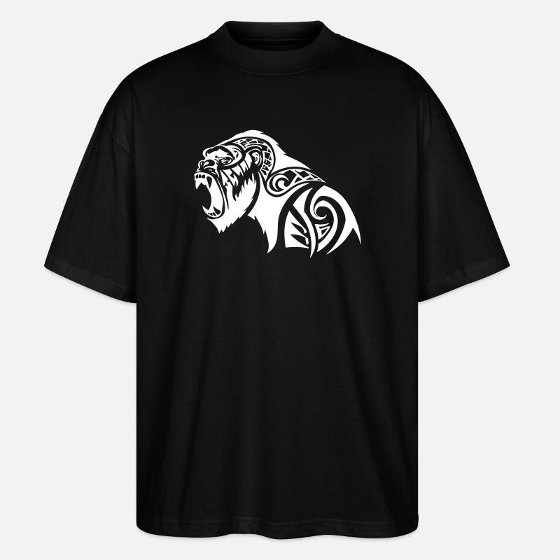 Gorille Tribal Silverback Beast - T-shirt bio Blaster 2.0 coupe oversize Stanley/Stella Unisexe - noir