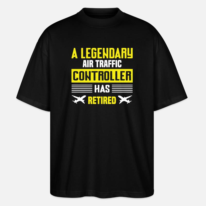 Luftverkehrs-Controller Ruhestand Humor - Stanley/Stella Oversized Unisex Bio T-Shirt Blaster 2.0 - Schwarz
