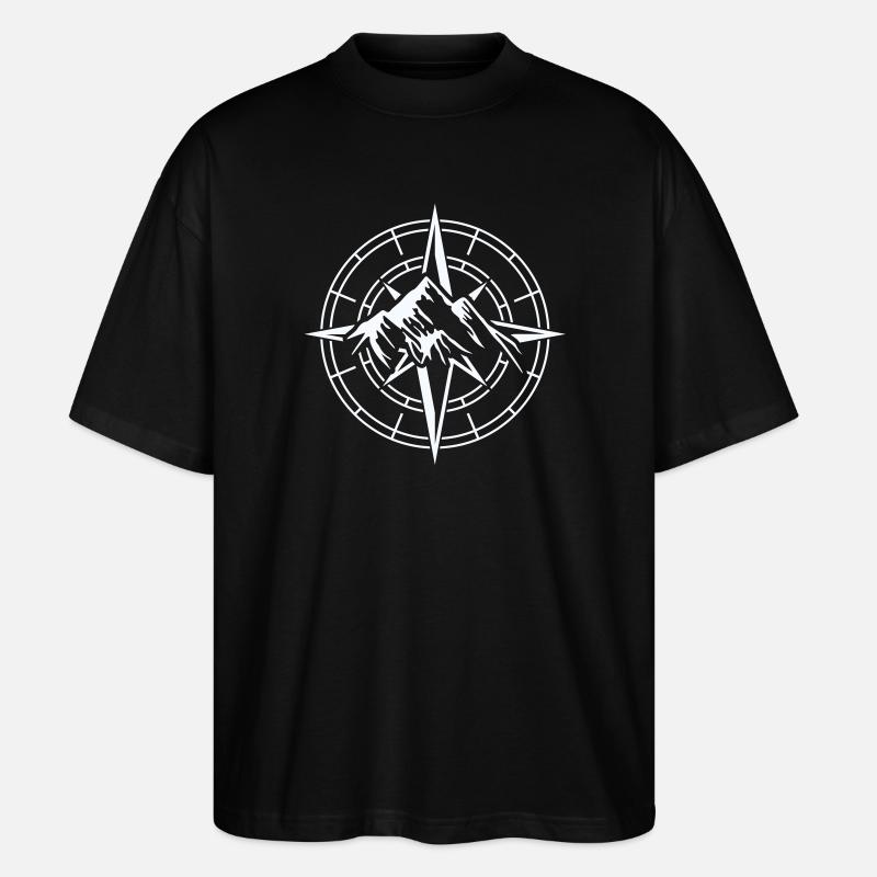 Conception de boussole d’aventure - T-shirt bio Blaster 2.0 coupe oversize Stanley/Stella Unisexe - noir