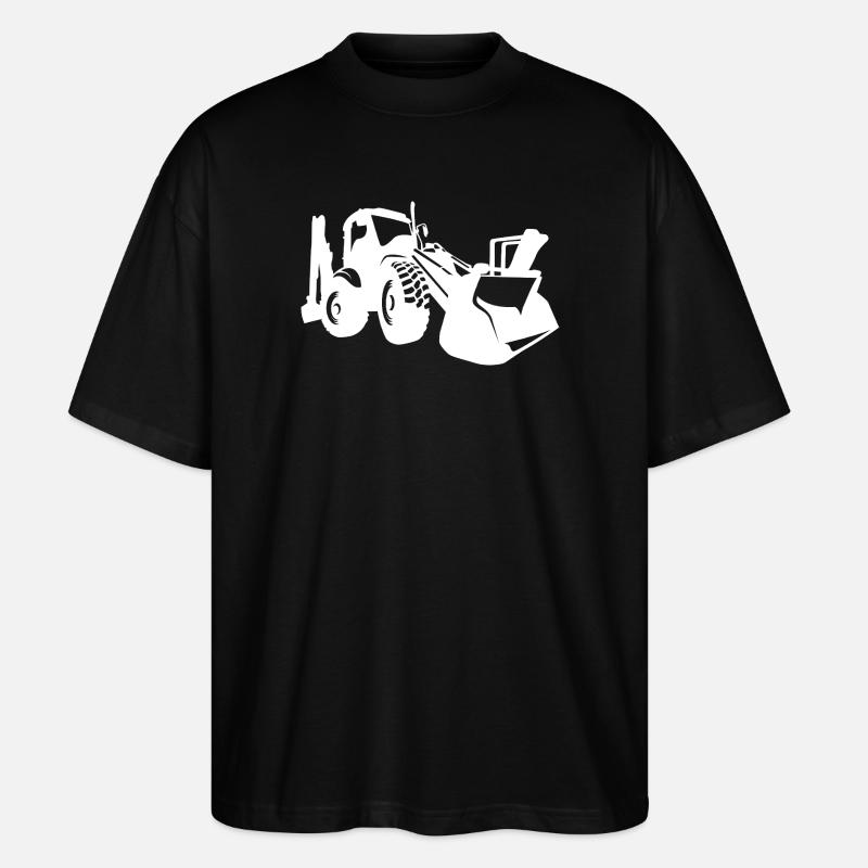 Bagger Radlader Baugeräteführer Silhouette - Stanley/Stella Oversized Unisex Bio T-Shirt Blaster 2.0 - Schwarz
