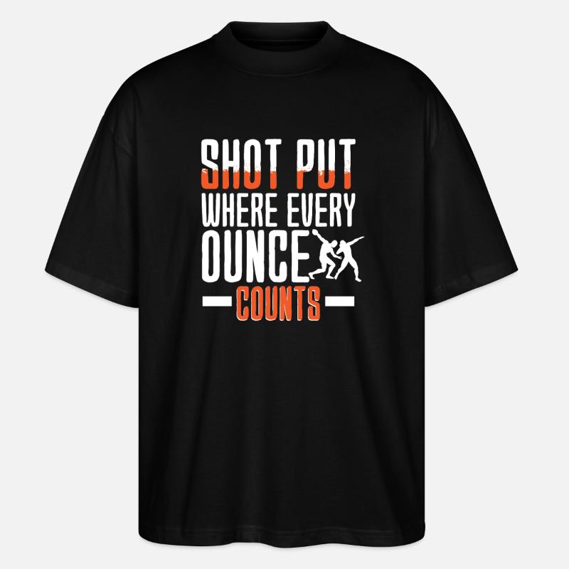 Kugelstoßen Kugelstoß Kugelstoßer - Stanley/Stella Oversized Unisex Bio T-Shirt Blaster 2.0 - Schwarz