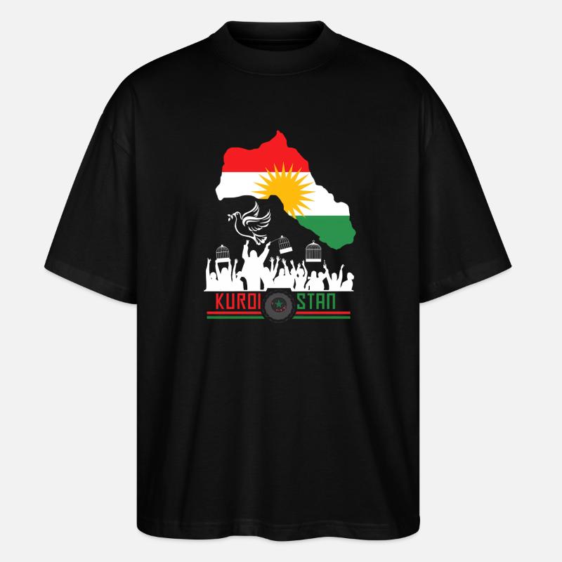 Kurdischer Flaggen mit Kurdistan Kurde - Stanley/Stella Oversized Unisex Bio T-Shirt Blaster 2.0 - Schwarz
