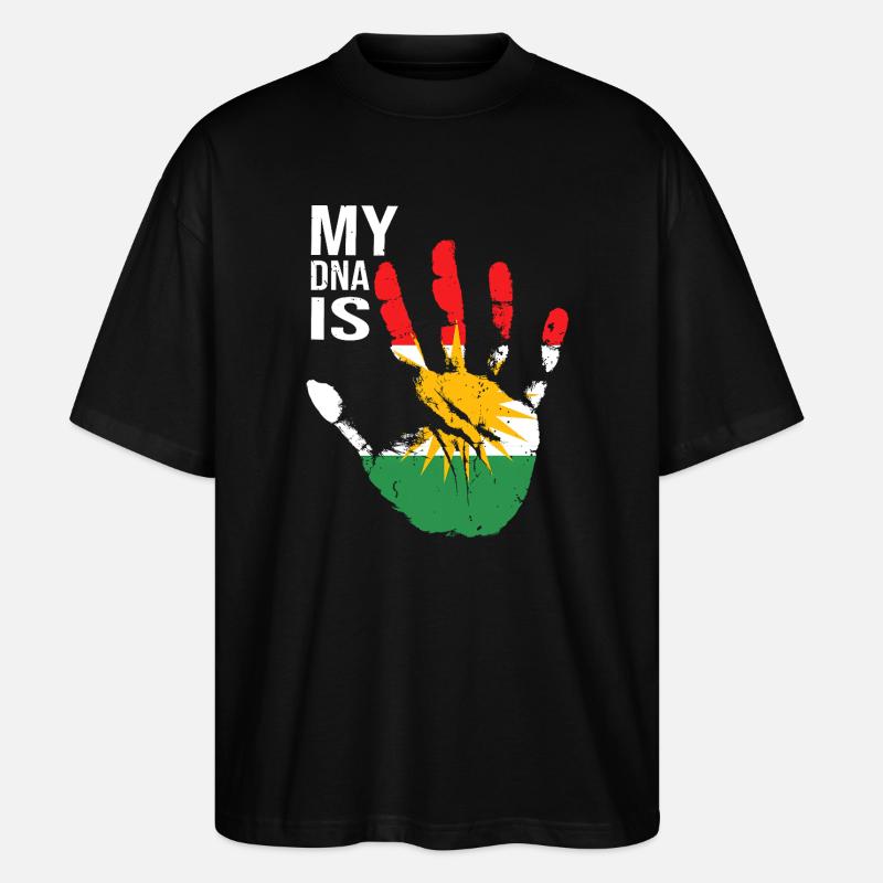 Kurdistan Kurden Handdesign mit Flagge - Stanley/Stella Oversized Unisex Bio T-Shirt Blaster 2.0 - Schwarz