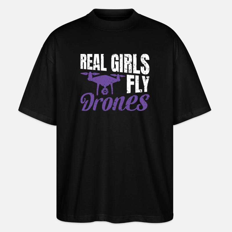 Real Girls fly Drones - Stanley/Stella Oversized Unisex Bio T-Shirt Blaster 2.0 - Schwarz