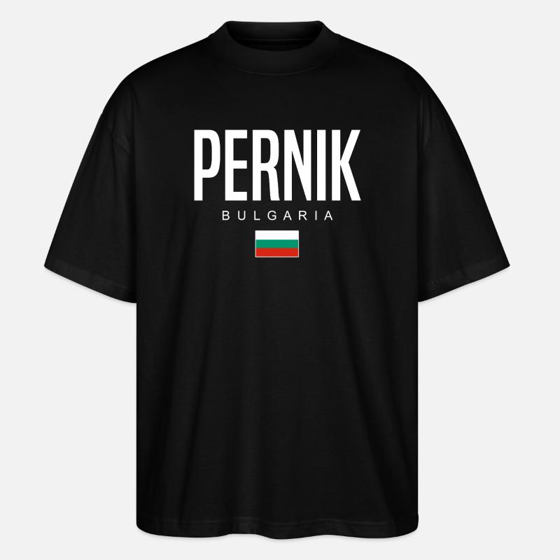Pernik Bulgarien - Stanley/Stella Oversized Unisex Bio T-Shirt Blaster 2.0 - Schwarz