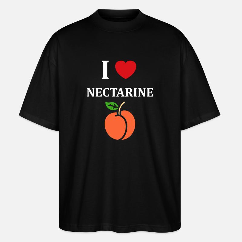 Nectarine Peach Illustration Design - Stanley/Stella Oversized Unisex Organic T-shirt Blaster 2.0 - black