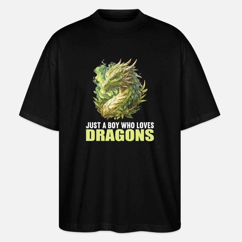 Drachen Drache - Stanley/Stella Oversized Unisex Bio T-Shirt Blaster 2.0 - Schwarz