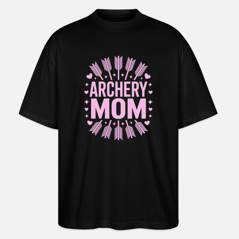Bogenschießen Spruch Mutter Bogenschießen Geschenk - Stanley/Stella Oversized Unisex Bio T-Shirt Blaster 2.0 - Schwarz