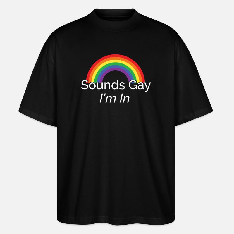 Vivid Rainbow Pride Design - Stanley/Stella Oversized Unisex Organic T-shirt Blaster 2.0 - black