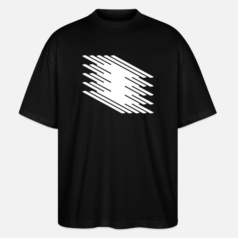 Abstract Dynamic Line Pattern - Stanley/Stella Oversized Unisex Organic T-shirt Blaster 2.0 - black