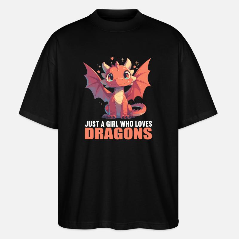 Drachen Drache - Stanley/Stella Oversized Unisex Bio T-Shirt Blaster 2.0 - Schwarz