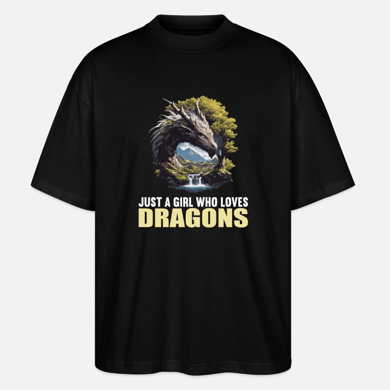 Drachen Drache - Stanley/Stella Oversized Unisex Bio T-Shirt Blaster 2.0 - Schwarz