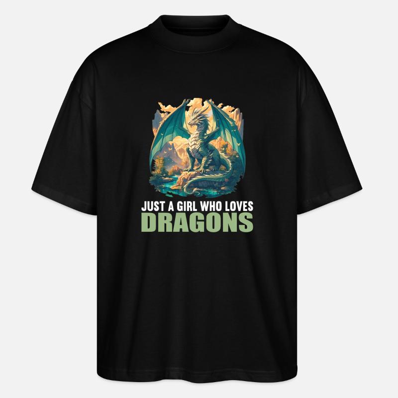 Drachen Drache - Stanley/Stella Oversized Unisex Bio T-Shirt Blaster 2.0 - Schwarz