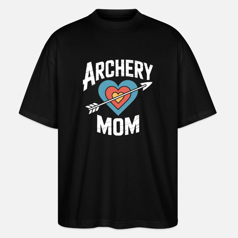 Bogenschießen Spruch Mutter Bogenschießen Geschenk - Stanley/Stella Oversized Unisex Bio T-Shirt Blaster 2.0 - Schwarz