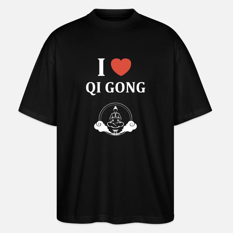 Design Qi Gong Équilibre et Sérénité - T-shirt bio Blaster 2.0 coupe oversize Stanley/Stella Unisexe - noir