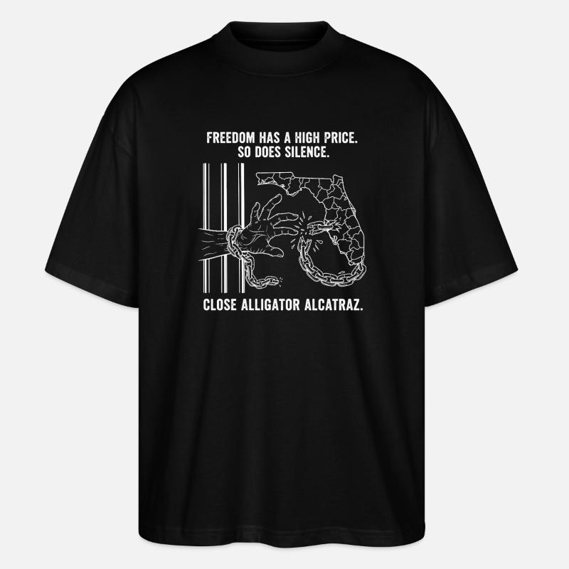 Alligator Alcatraz - Stanley/Stella Oversized Unisex Bio T-Shirt Blaster 2.0 - Schwarz