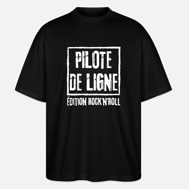 Airline Pilot Rock Edition - Stanley/Stella Oversized Unisex Bio T-Shirt Blaster 2.0 - Schwarz