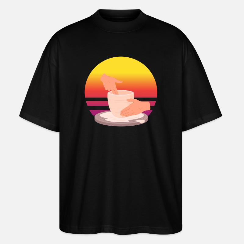 Passion céramique Coucher de soleil - T-shirt bio Blaster 2.0 coupe oversize Stanley/Stella Unisexe - noir