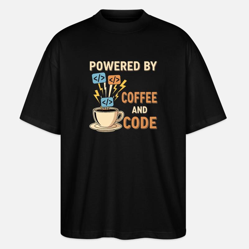 Programmierer Kaffee Motiv Design - Stanley/Stella Oversized Unisex Bio T-Shirt Blaster 2.0 - Schwarz