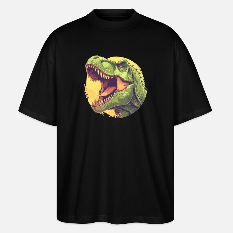Dino Saurier Dinosaurier - Stanley/Stella Oversized Unisex Bio T-Shirt Blaster 2.0 - Schwarz