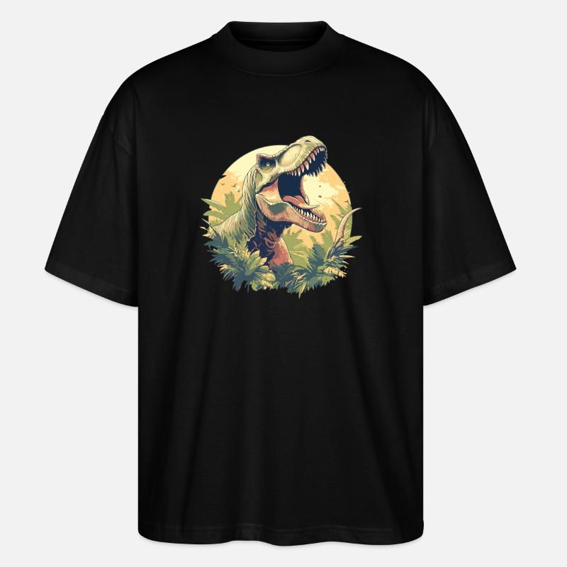 Dino Saurier Dinosaurier - Stanley/Stella Oversized Unisex Bio T-Shirt Blaster 2.0 - Schwarz