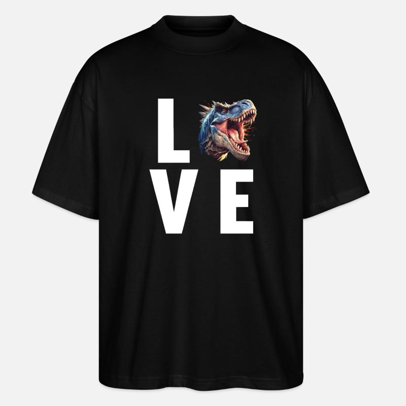 Dino Dinosaur Dinosaur - Stanley/Stella Oversized Unisex Organic T-shirt Blaster 2.0 - black