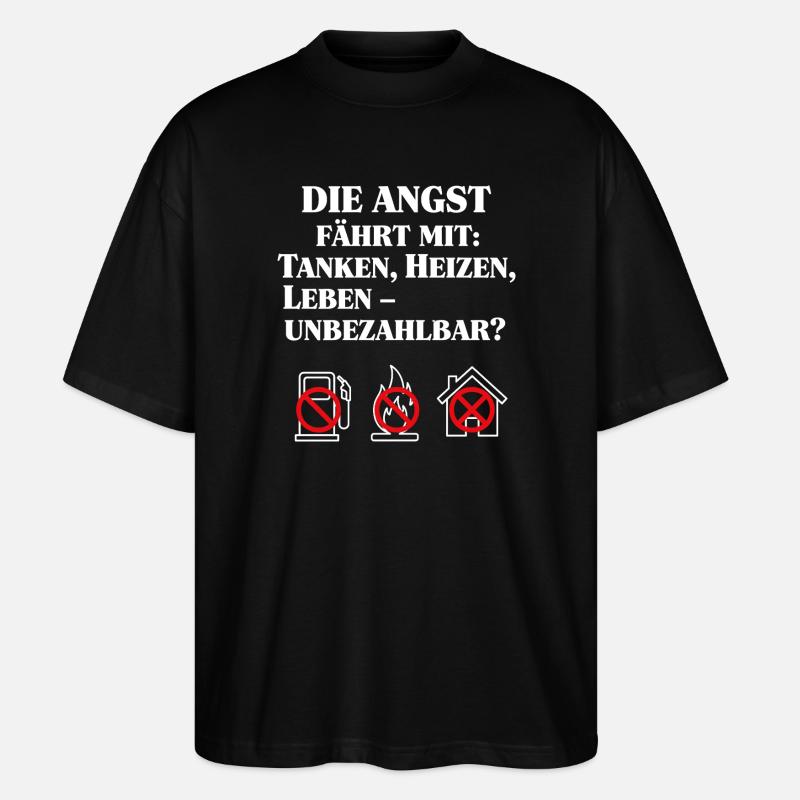 Die Angst fährt mit - Stanley/Stella Oversized Unisex Bio T-Shirt Blaster 2.0 - Schwarz